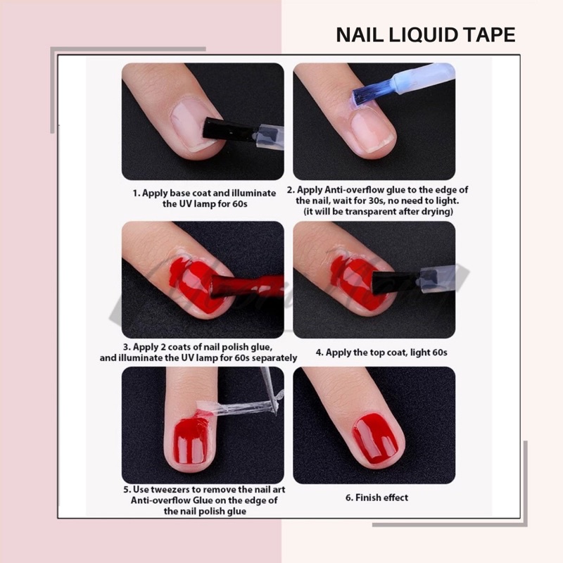 Nail liquid tape nail art pelindung pinggiran kuku peel off