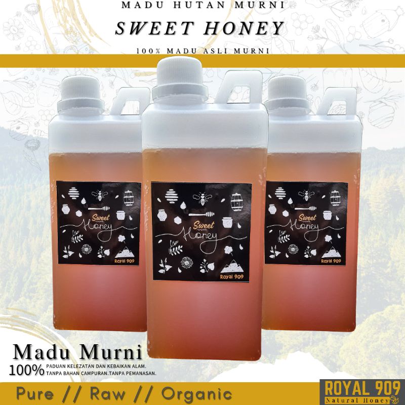 

Madu Asli Murni Organik - Premium Forest Pure Raw Honey - Royal 909 - 1 KG