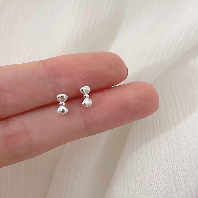 Roselife 1 Pasang Anting Tusuk Sterling Silver 925 Desain Pita Simple Lucu Untuk Wanita