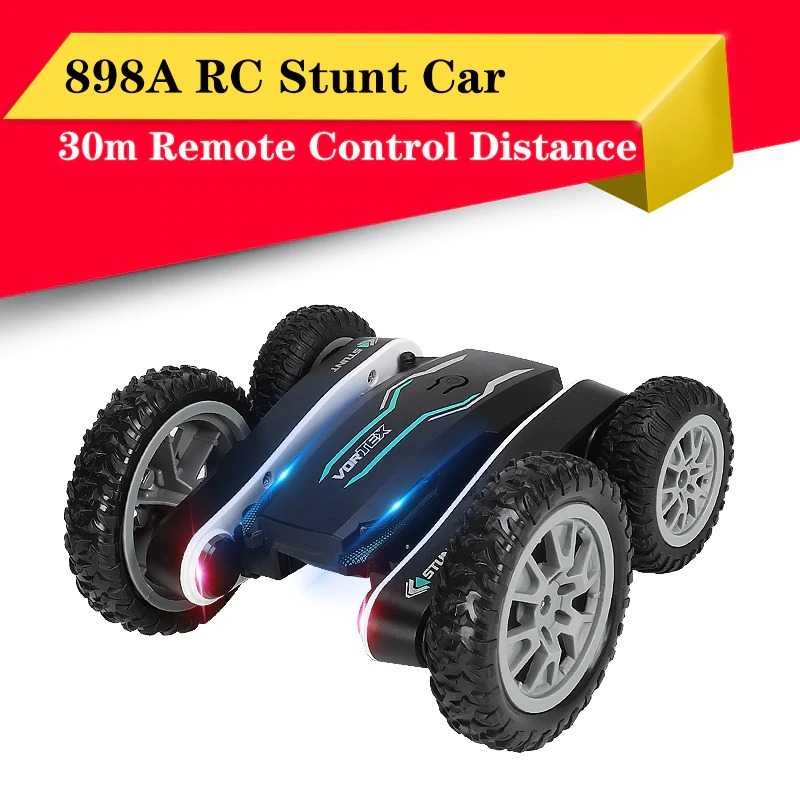 Mainan Mobil Remote Control Stunt Car LED 360 Degree Flip 4WD Recharge