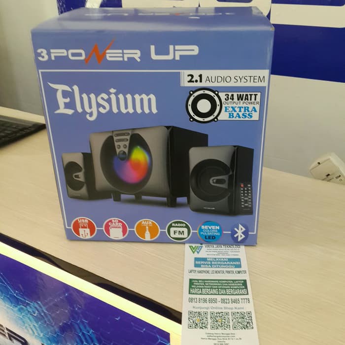 Speaker Power Up Elysium 2 Led Rgb34watt Bluetooth Usb Sd Card Aux Radio Shopee Indonesia