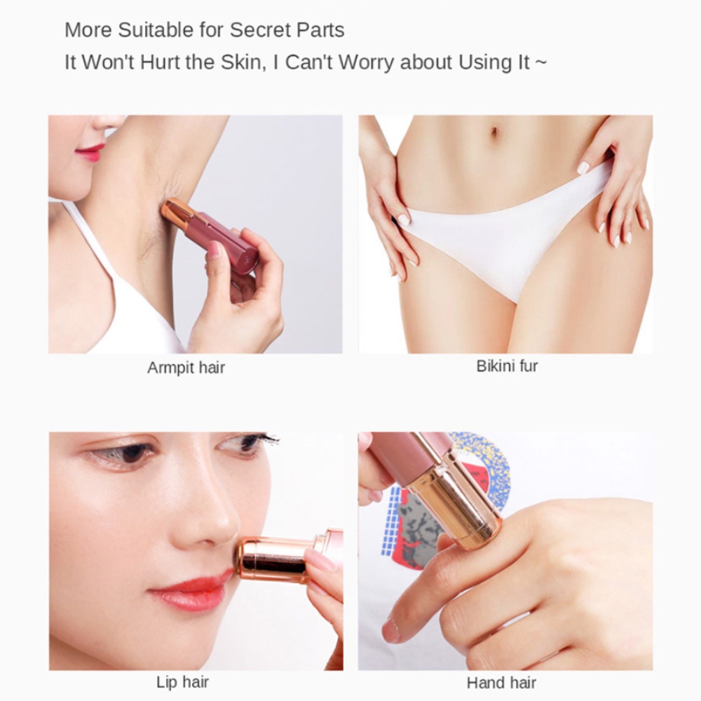 Alat Cukur Epilator Elektrik Mini Portable Desain Lipstick Untuk Penghilang Bulu Wanita