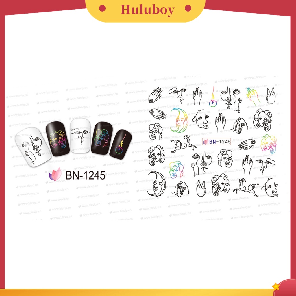 Huluboy Huluboy♡ Stiker Kuku Motif Tulisan Tahan Lama Untuk Festival