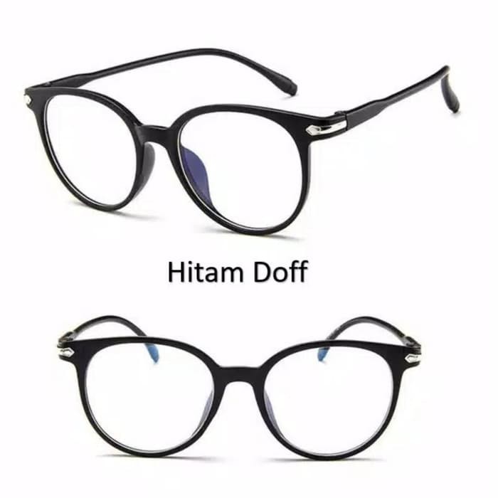 Kacamata Bening frame murah Pria Wanita KCFBB - Hitam