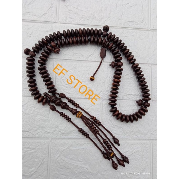 Tasbih Tijani Tamarin wood / Galih asem 18mm pipih