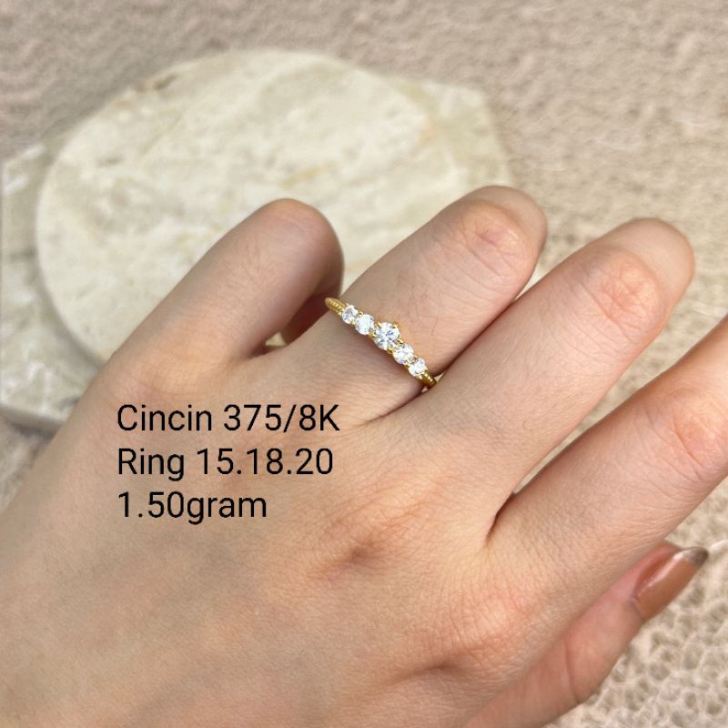 CINCIN LISTRING DIAMOND LOOK BY AYUGOLD EMAS MUDA 375/8K