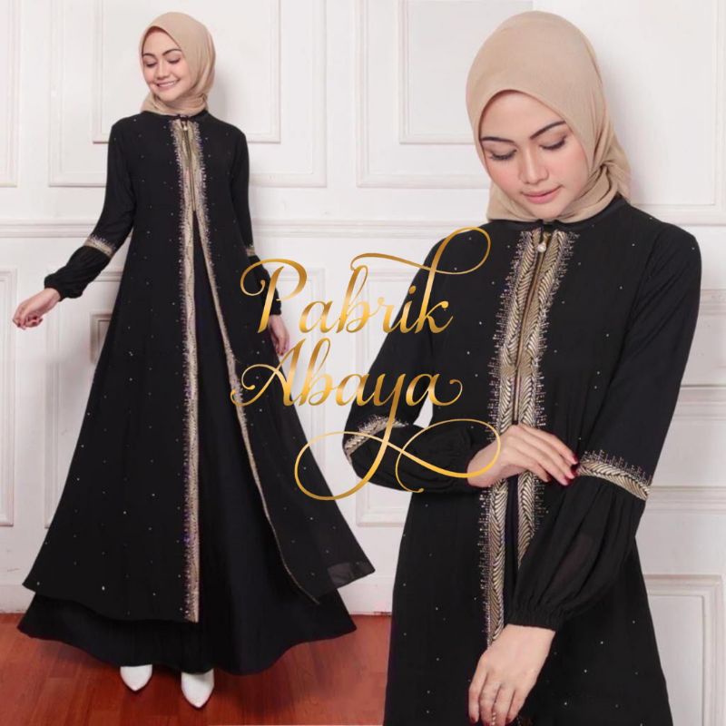 GAMIS ABAYA TURKEY #5062 BORDIR PAYET BY PABRIK ABAYA