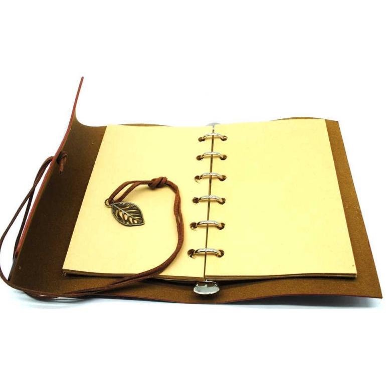 

kzp39 PHANTACI Buku Catatan Binder Kulit Retro A6 145 x 105 mm Leaf Kertas .,..,.,.,.