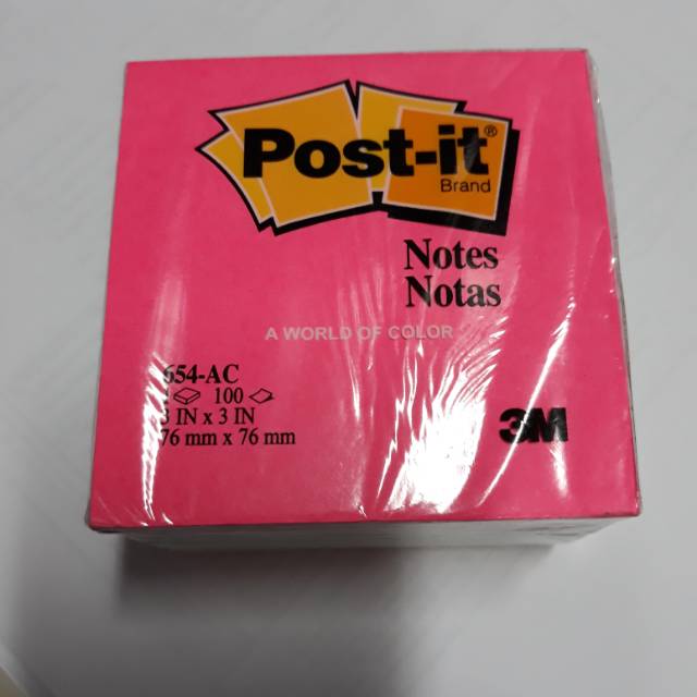 Post It 654-5 pkac / Post-it warna 7,5 × 7,5 cm / mix colour 3&quot; × 3&quot; sticky notes kertas memo tempel