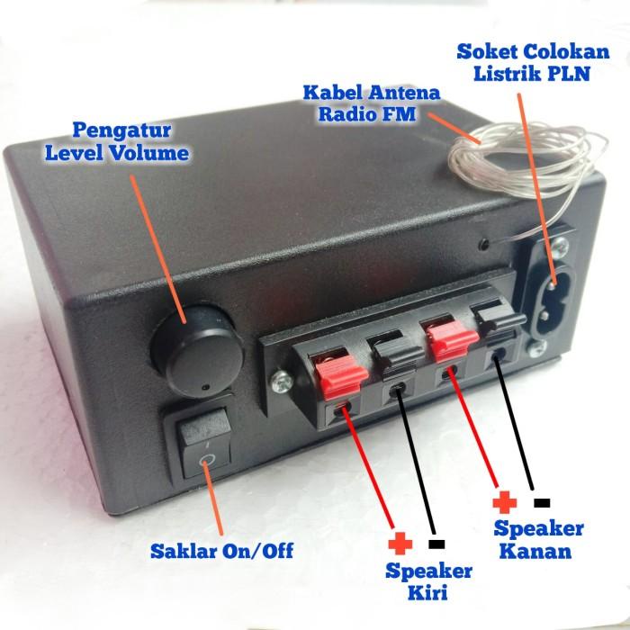 Rakitan Mp3 USB FM Bluetooth Player +Amplifier Stereo AC 220V-240V