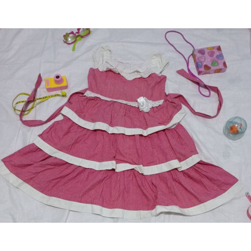 preloved dress pink polkadot