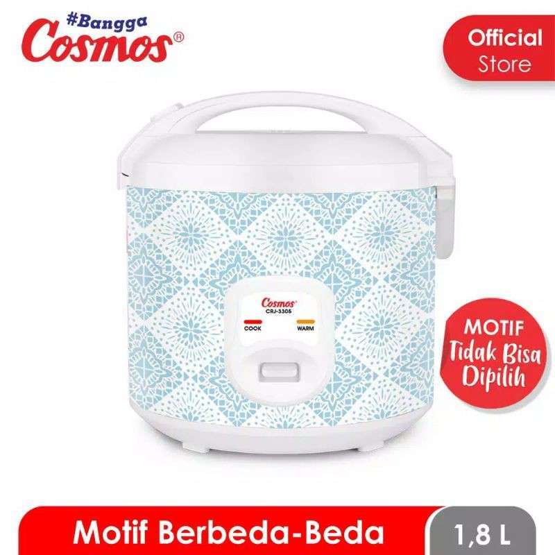 Cosmos CRJ 3305 . Magic COM Rice Cooker 3In1 1.8 Liter  . Baru &amp; Bergaransi