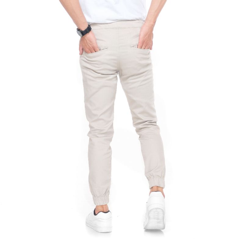 Celana Panjang Joger Pria Korean Style Bahan Katun Pinggang Karet Slim fit Kualitas Premium