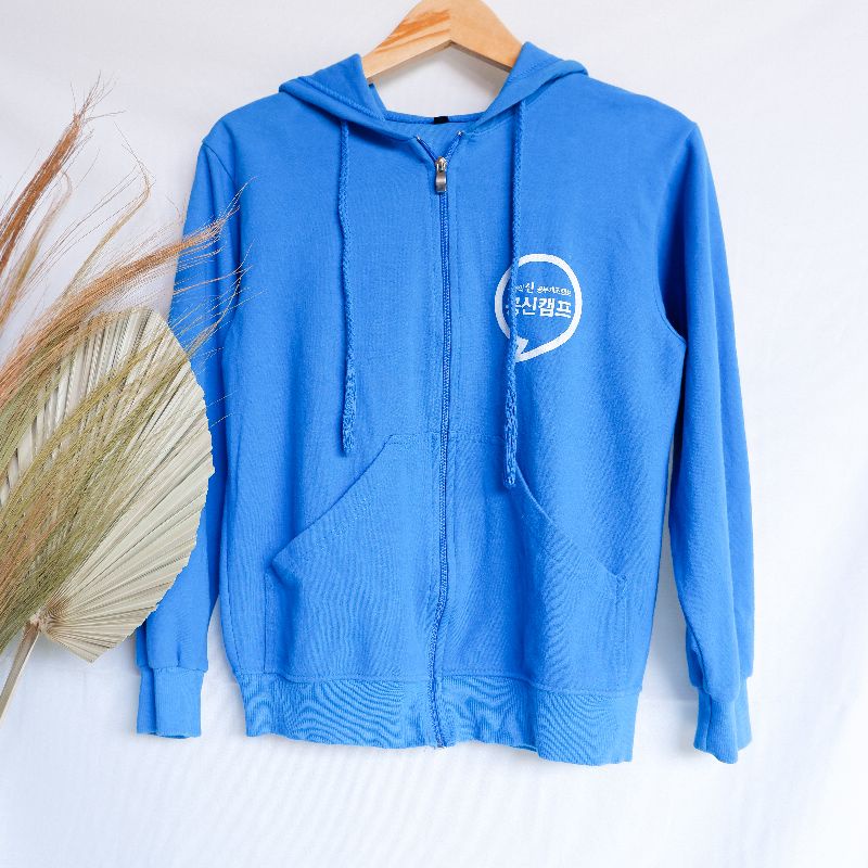 jaket biru muda preloved