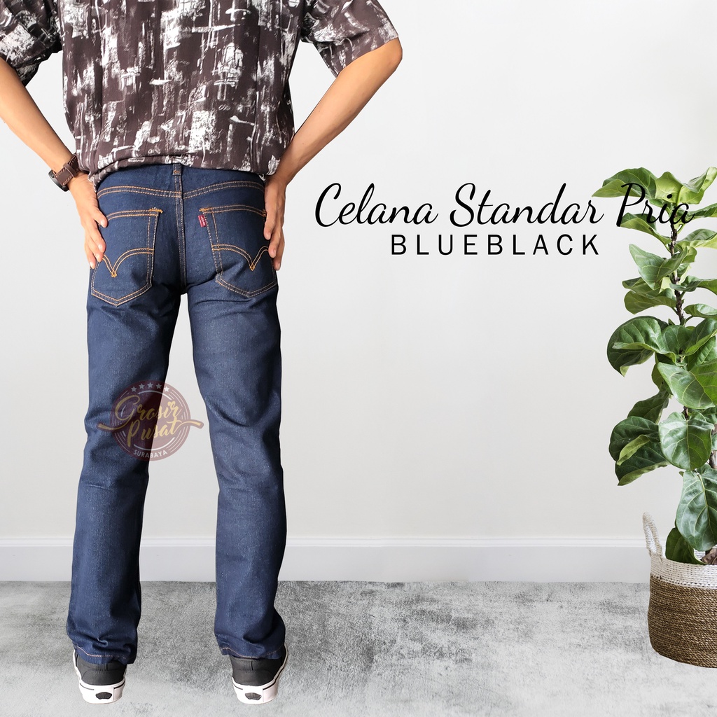 Celana Jeans Standar Blueblack Garmen Reguler LIVES Pria 28 - 38