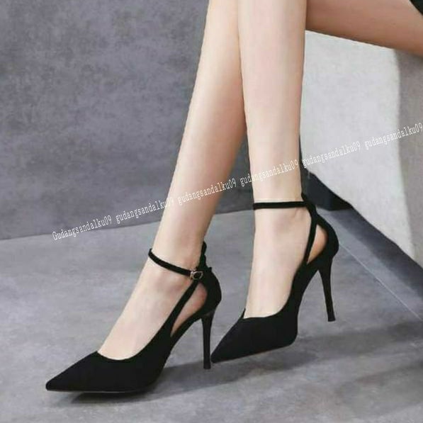 COD Heels Wanita Casual - High Heels Warna Hitam Untuk Kerja Kantor Gh 224 SOL KARET JAVARINO ANTI LICIN