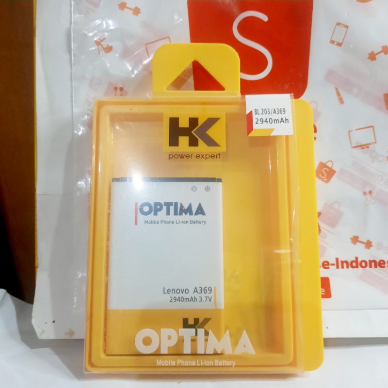NEW  HK BL203 BATRE LENOVO A369 BL 203 BATERAI DOUBLE POWER HK OPTIMA