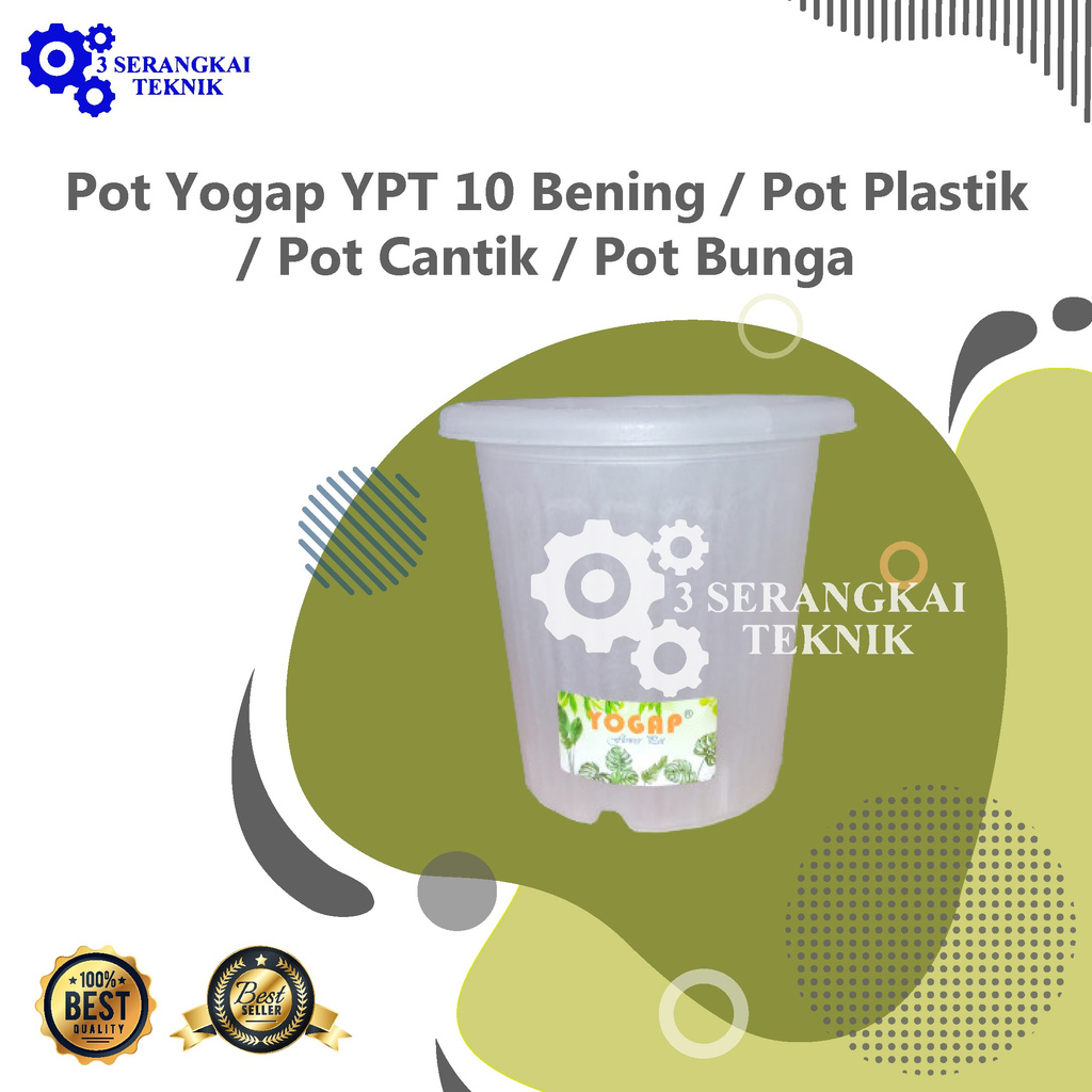 Pot Yogap YPT 10 Bening/ Pot Plastik/ Pot Cantik/ Pot Bunga