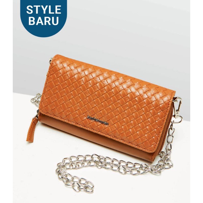 Dompet sling Wovenna brown wallet sophie martin paris official original terbaru promo dompet panjang