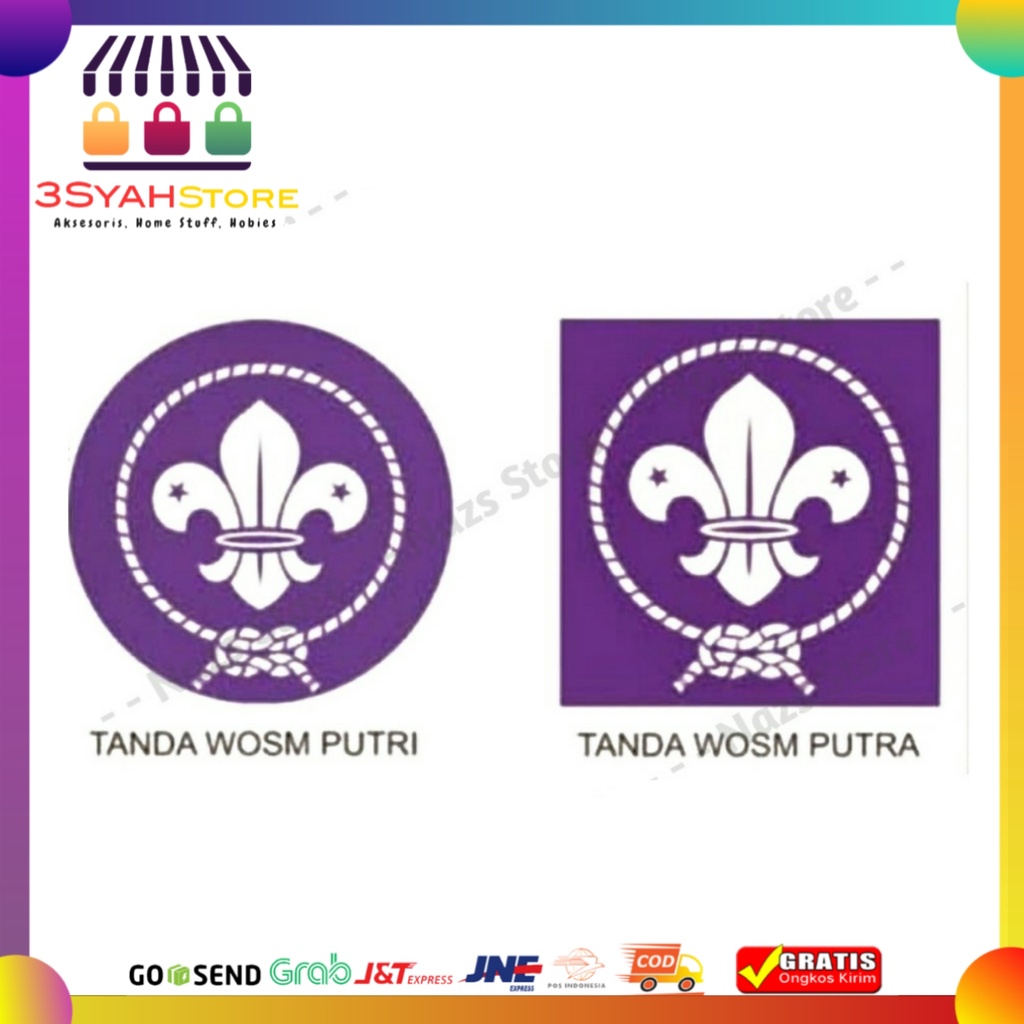 Bet Tanda Pandu Dunia Pramuka Badge WOSM Putra Putri Full Bordir