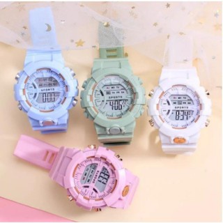 JAM TANGAN RUBBER DIGITAL SPORT BULAT WANITA DAN PRIA FASHION GAYA KOREA