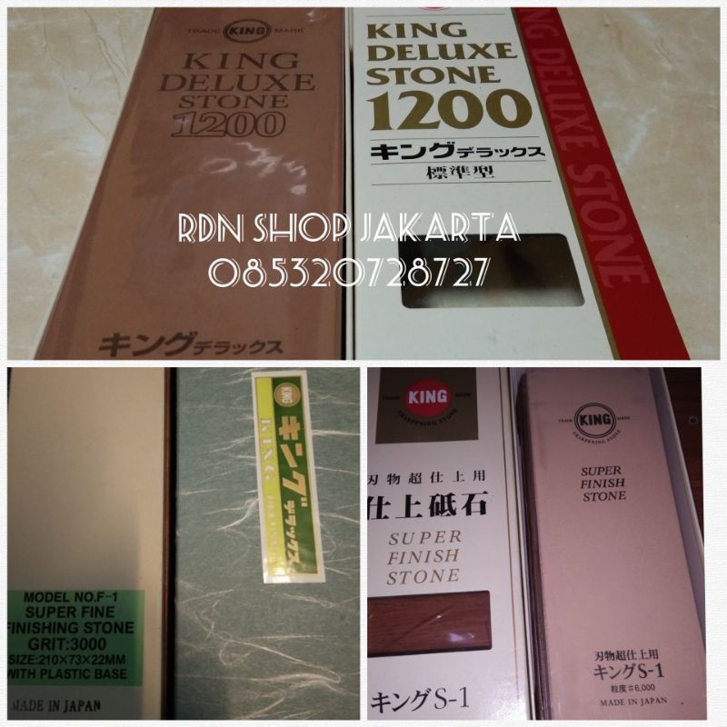 Batu asah KING Deluxe Stone paket hemat Grit 1200.Grit 3000.Grit 6000 (3 batu asah king deluxe stone