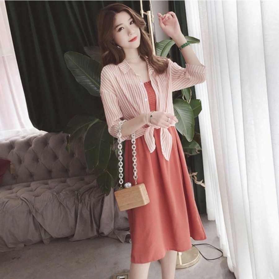 CASUAL DRESS INCLUDE OUTNER IMPORT PREMIUM KOREA LOOK IMLEK EDITION