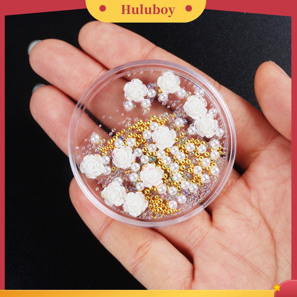 Huluboy Huluboy♡ Aksesoris Manik-Manik Berlian Imitasi Camellia Untuk Nail Art