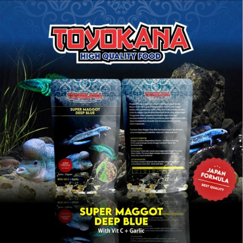 Super Maggot Deep Blue Toyokana 50 Gr Maggot Kering BSF Pakan Ikan Predator