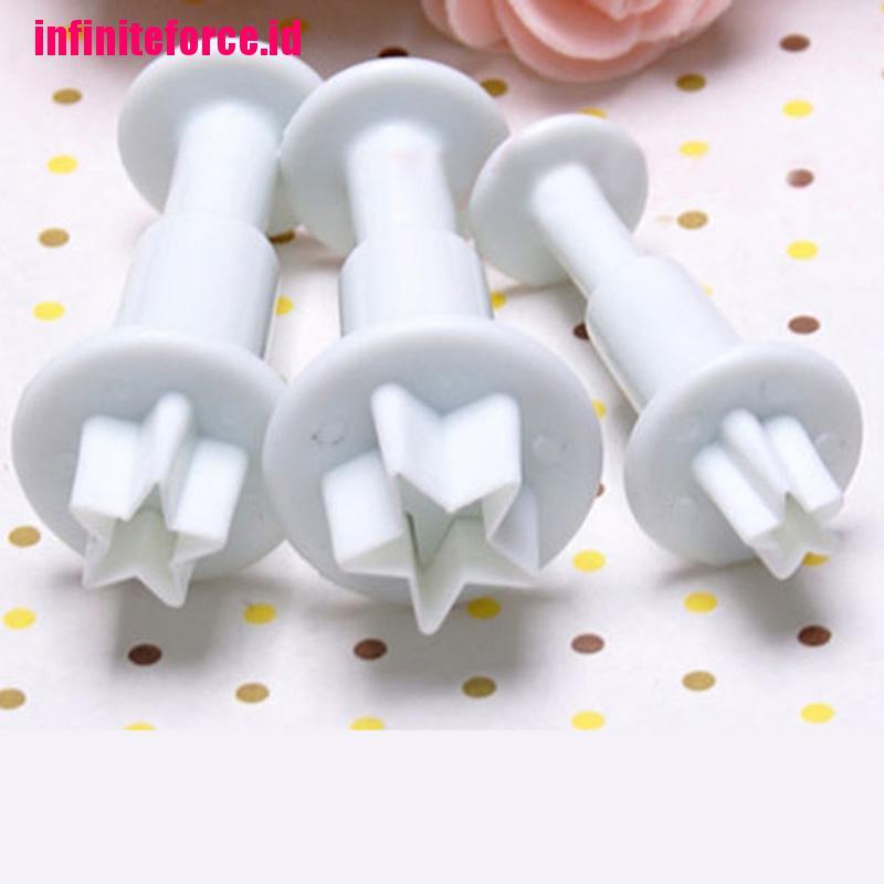 3X STAR Cake Cookie Cutter Mold Plunger Fondant Sugarcraft Paste Decorating Tool