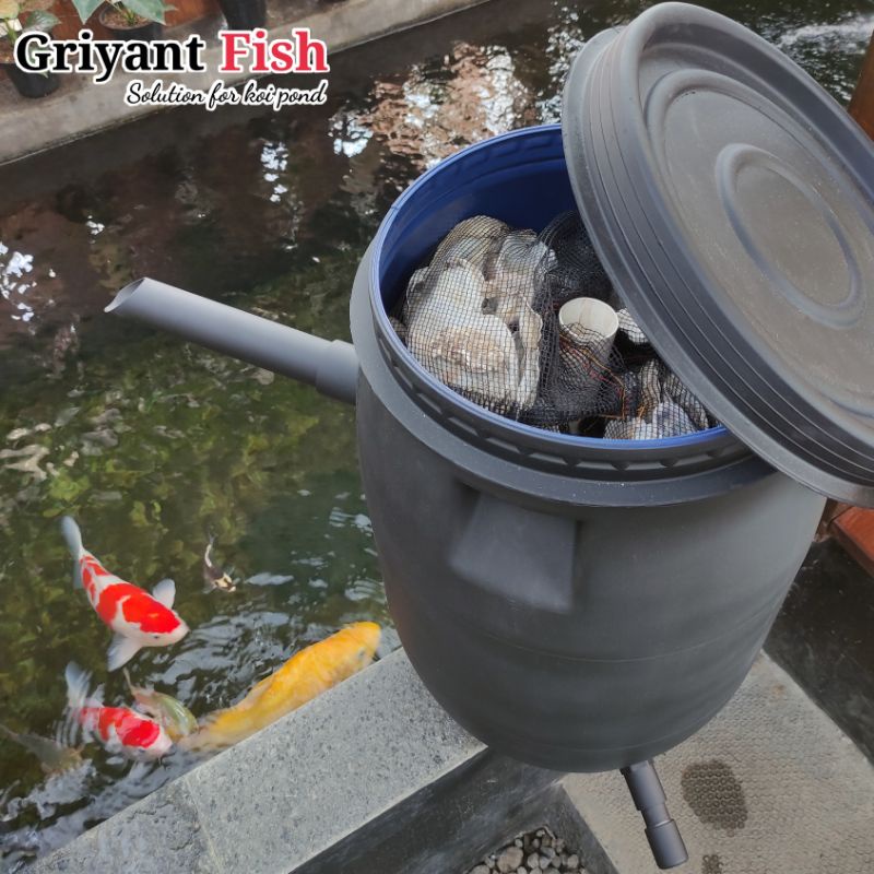 Filter Tong Chamber Tabung Sedang Plus Media Filter Aquarium Ikan Hias Penjernih Air Kolam Koi