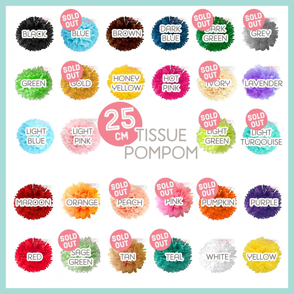 

25cm Paper Pompom / Pom Kertas 10inch