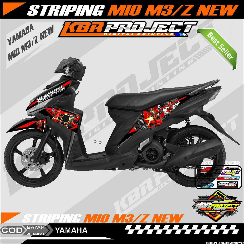 MIO M3/Z NEW STIKER  STRIPING MOTOR KEREN LIS VARIASI MOTOR YAMAHA DESAIN RACING 22 TRANSPARAN COD