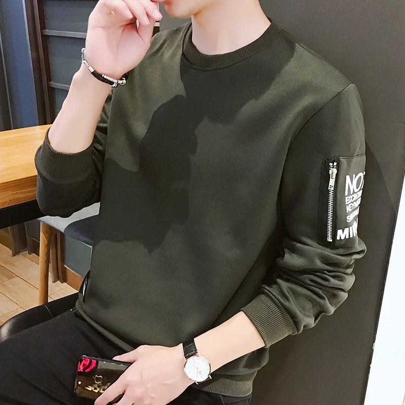 KIYOWO-Baju Atasan Koas Pria Lengan Panjang Martin Baju Sweater Cowok Casual