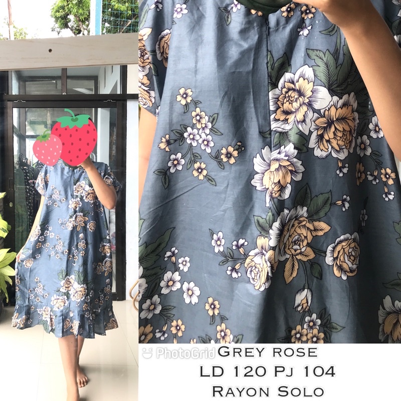 DASTER RUFFLE BUSUI SEBETIS / DASTER KEKINIAN / DASTER REMPEL VIRAL / DASTER BUSUI-Grey rose