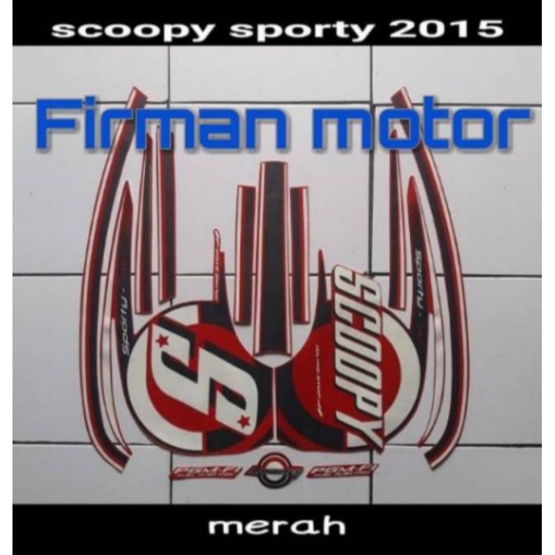 striping sticker list body scoopy sporty 2015 merah