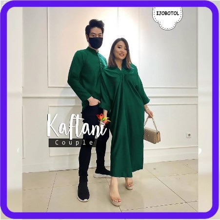baju couple kaftan remaja kekinian terbaru 2021 couple suami istri ayah ibu pesta lebaran modern