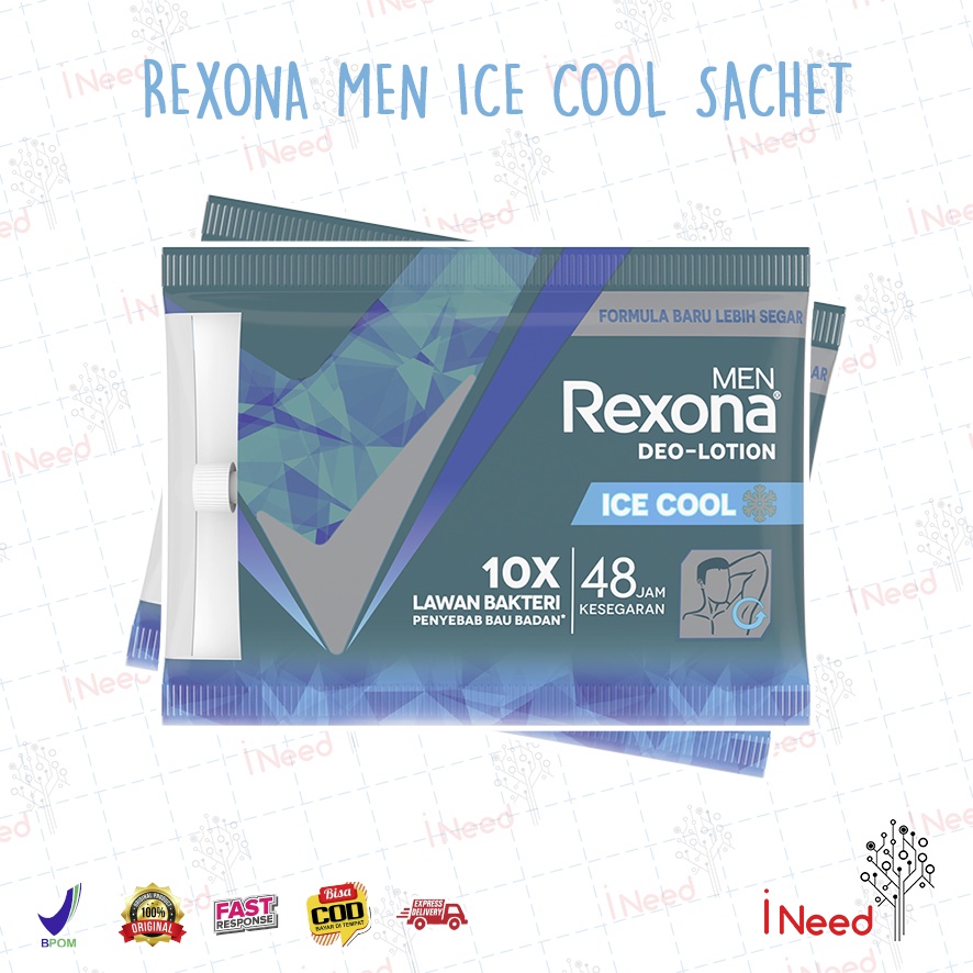 (INEED) (Sachet) REXONA Men Deo Lotion Ice Cool | Free Spirit 11,25gr