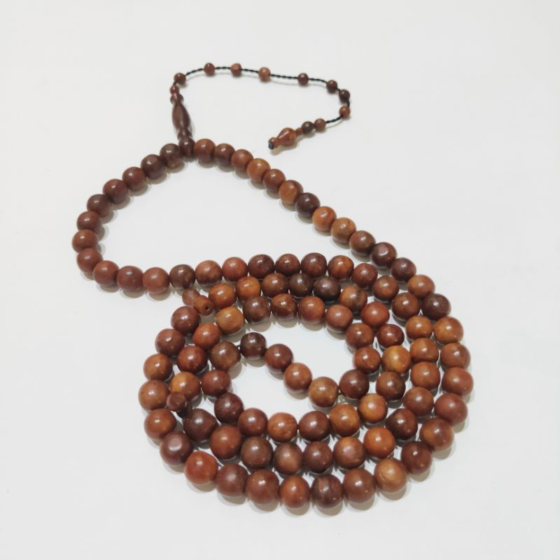 Tasbih kokka kaukah 99 Bulat 10 mm coklat polos original koka kaokah kauka