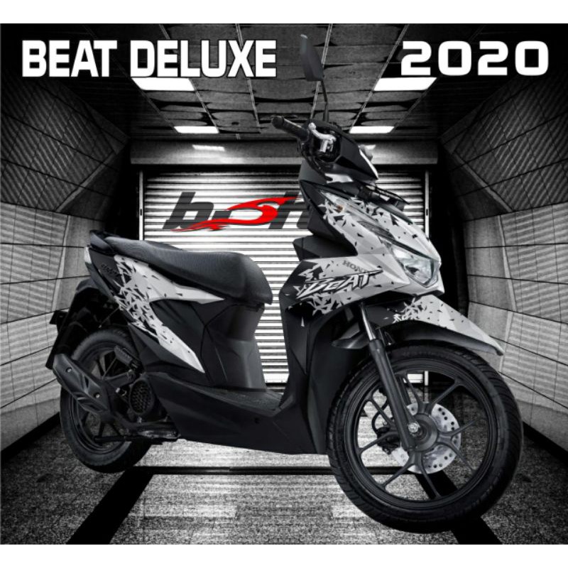 Decal Honda Beat 2020 silver hitam grafis variasi sticker full body