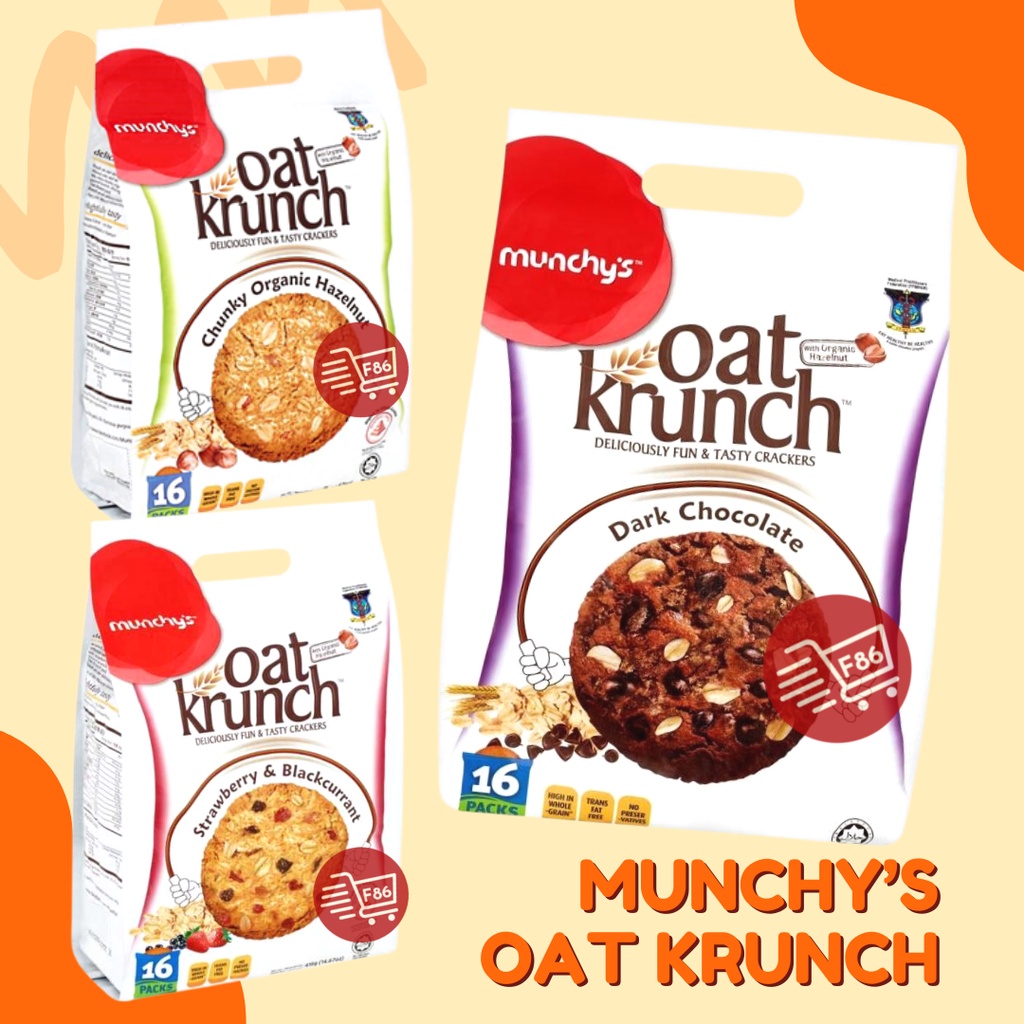 Munchy's Oat Krunch Rasa Dark Chocolate Kacang Strawbery 390g