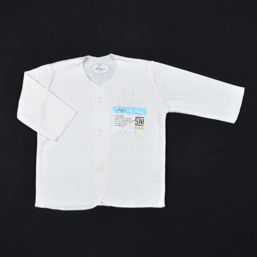 MIYO 1 Pcs Baju Lengan Panjang Bayi/Baby Putih (3-6M)