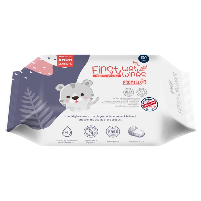 K-mom First Wet Promise Wipes 100 Pcs