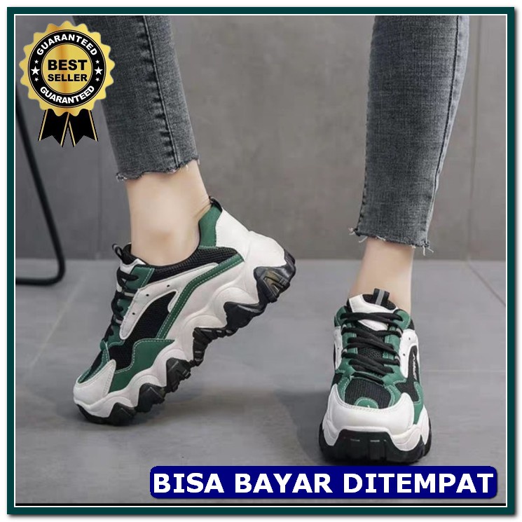 Sepatu Sneakers Sneaker Sr Wanita Olahraga Jogging Running Import QP858 Sepatu  Vpn69 - Hijau, 37
