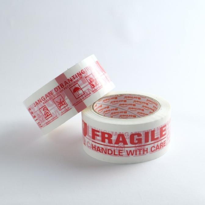 

Cod Borneo OPP Lakban FRAGILE JANGAN DIBANTING 48 mm x 90 Yard - Putih