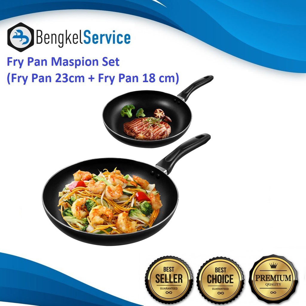 Teflon Wajan Frypan Set 2in1 18cm dan 23cm Fry Pan Wajan Anti Lengket