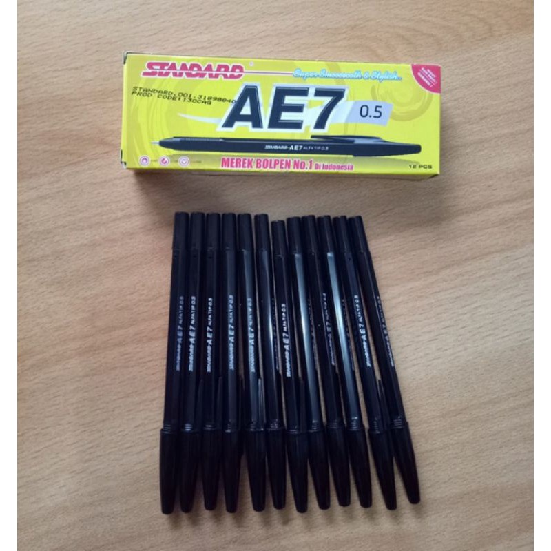 

Bolpen Pulpen Standar Hitam / Biru /Merah AE7 1 Pcs/ 1 Buah