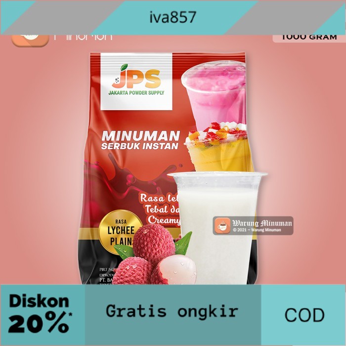 

PROMO Bubuk Minuman 1 kg Lychee Leci JPS Plain Tanpa Gula GRATIS ONGKIR