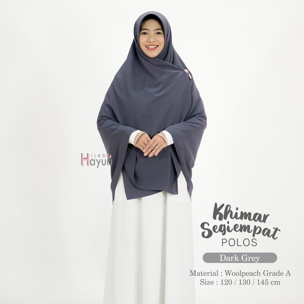 Hijab Hayuri Khimar Segi Empat Polos [120x120cm] [130x130cm] [145 X 145 CM]  / Jilbab Kerudung Segi Empat Wolpeach - Jilbab segiempat Polos