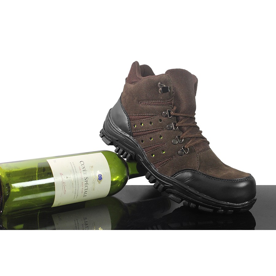 SM88 - Sepatu Murah Cowok Crocodile Macan Coklat Boots Safety Pria Outdoor Hiking Gunung Kekinian